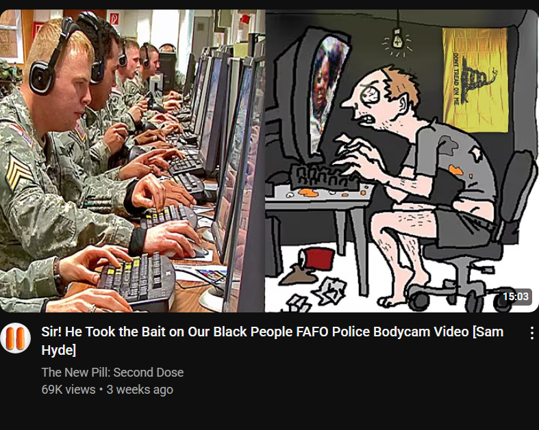 Sam Hyde / Sir! He Took the Bait — military operators at computers vs an isolated cartoon target