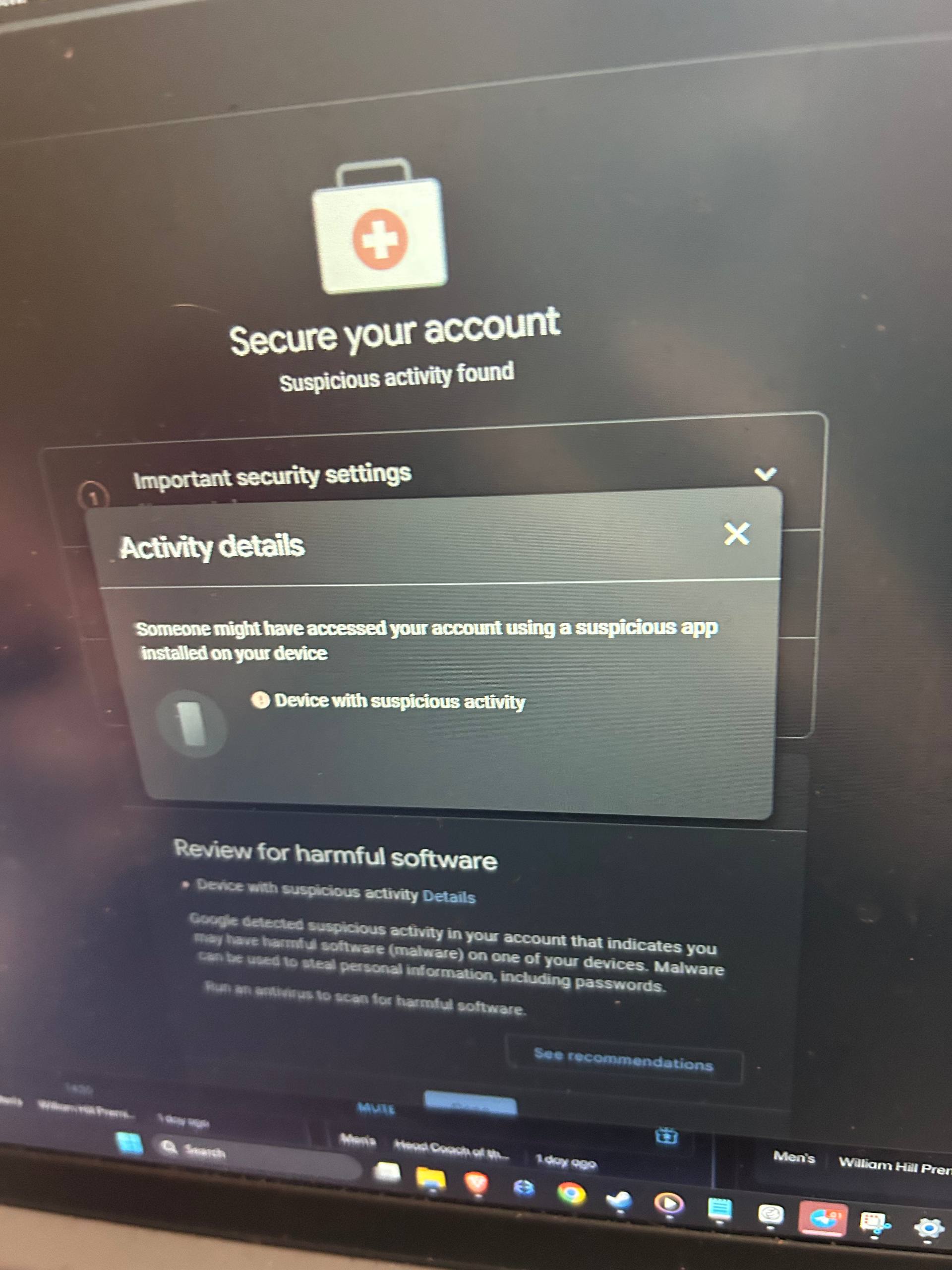 Google Activity Details — Someone may have accessed account using suspicious app
